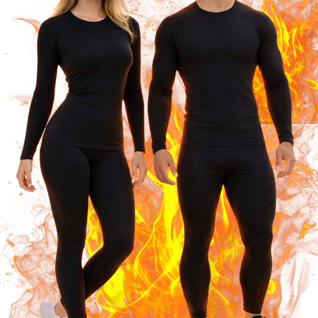 Conjunto Segunda Pele Camiseta e Calça Térmica Flanelado Frio Intenso Masculino Feminino Unissex