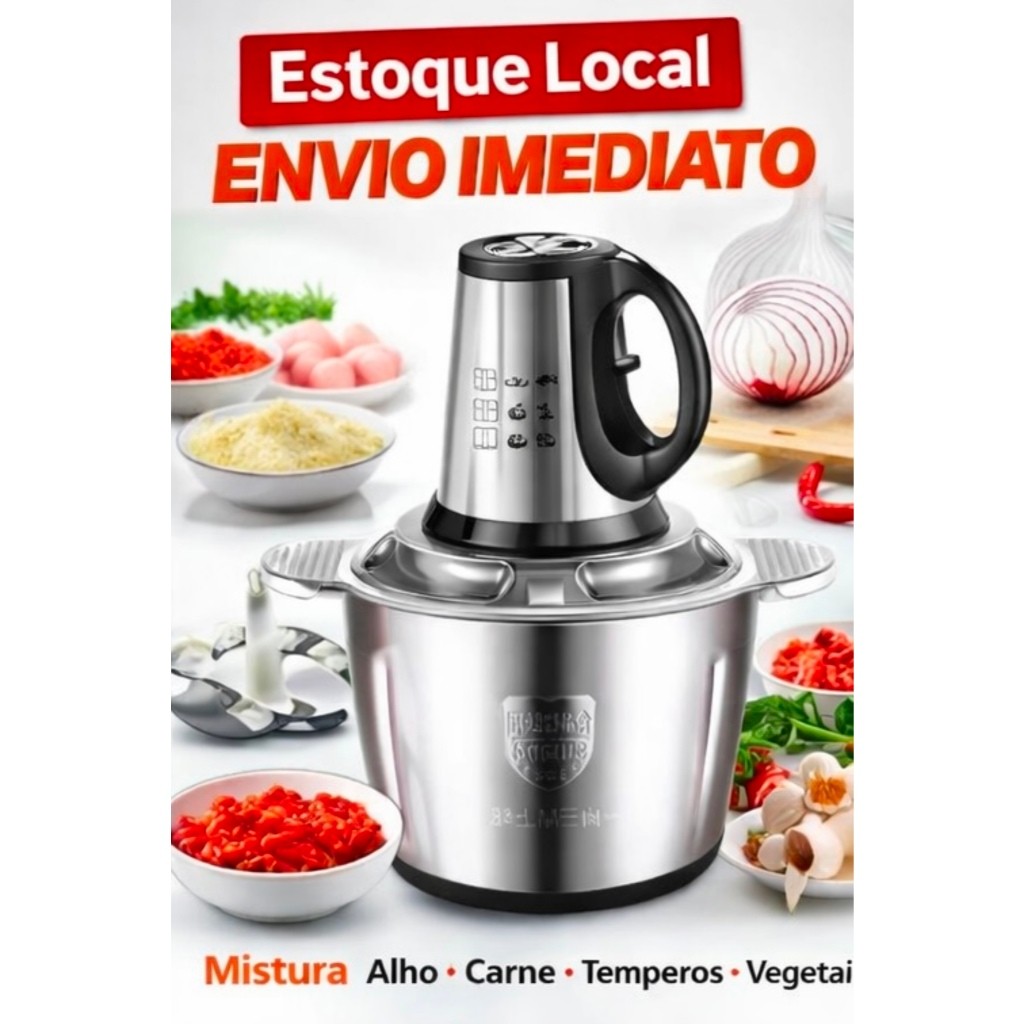 Picador De Alimentos Moedor De Carne Mixer Elétrica Processador Cozinha Casa Alho – 110v-220v